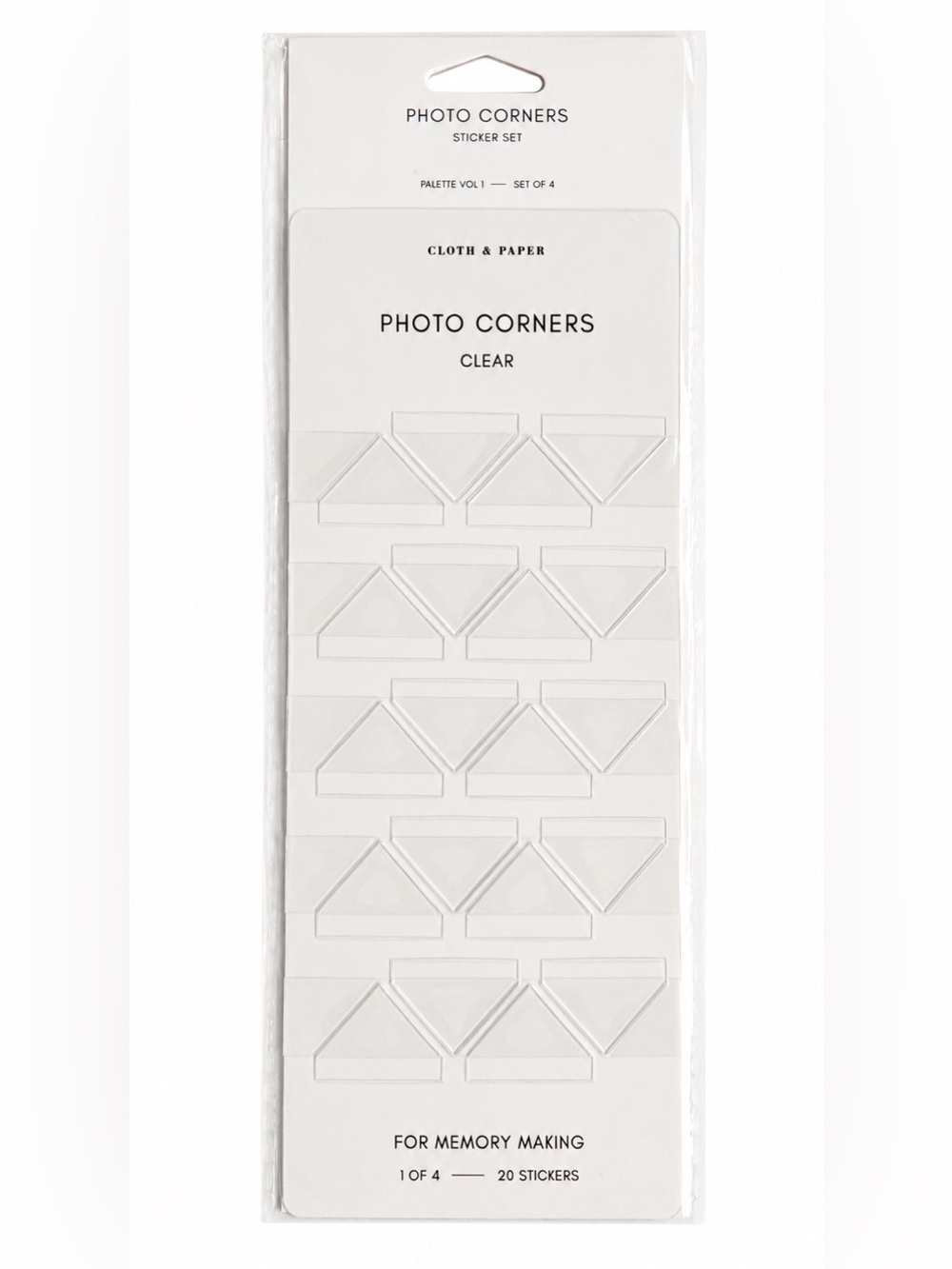 Cloth & Paper‎ Clear Photo Corners - Transparent Stickers